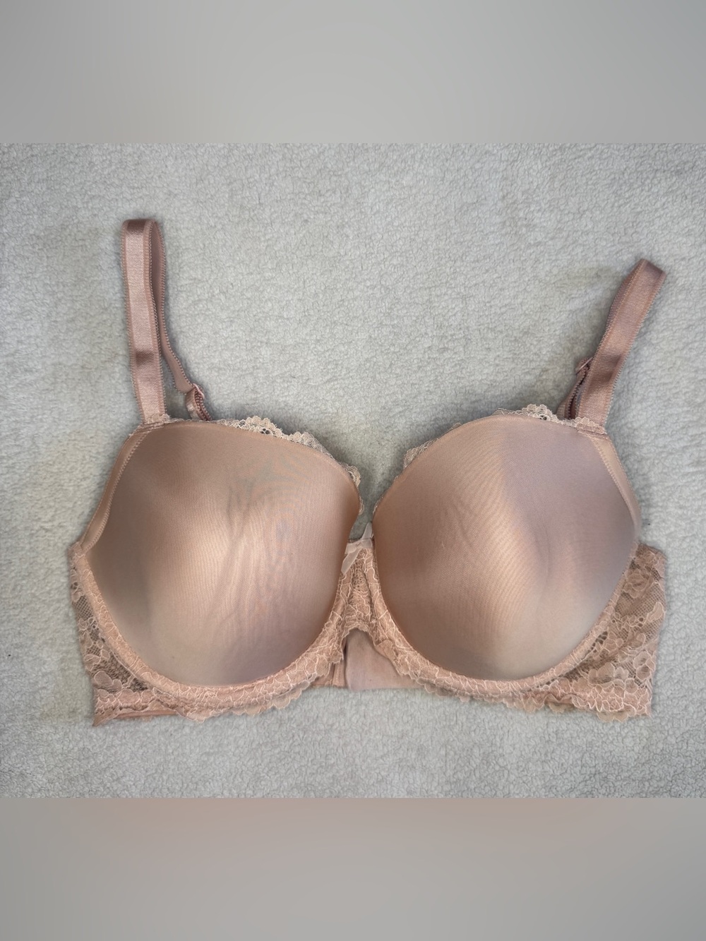 Victorias Secret Dream Angels Lace Demi Bra 36DD Beige Lined